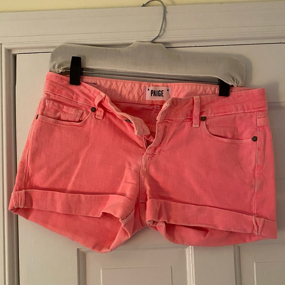 Soft Neon Pink Jean Shorts